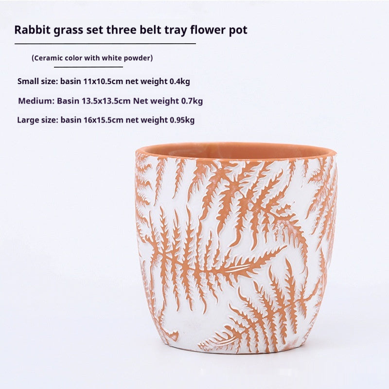Red Pottery Clay Bohemian Style Succulent Flower Pot