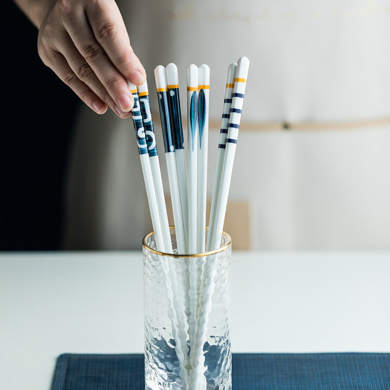Ceramic Chopsticks Household High-end Chopsticks Mildew-proof High Temperature Resistant Creative Personality