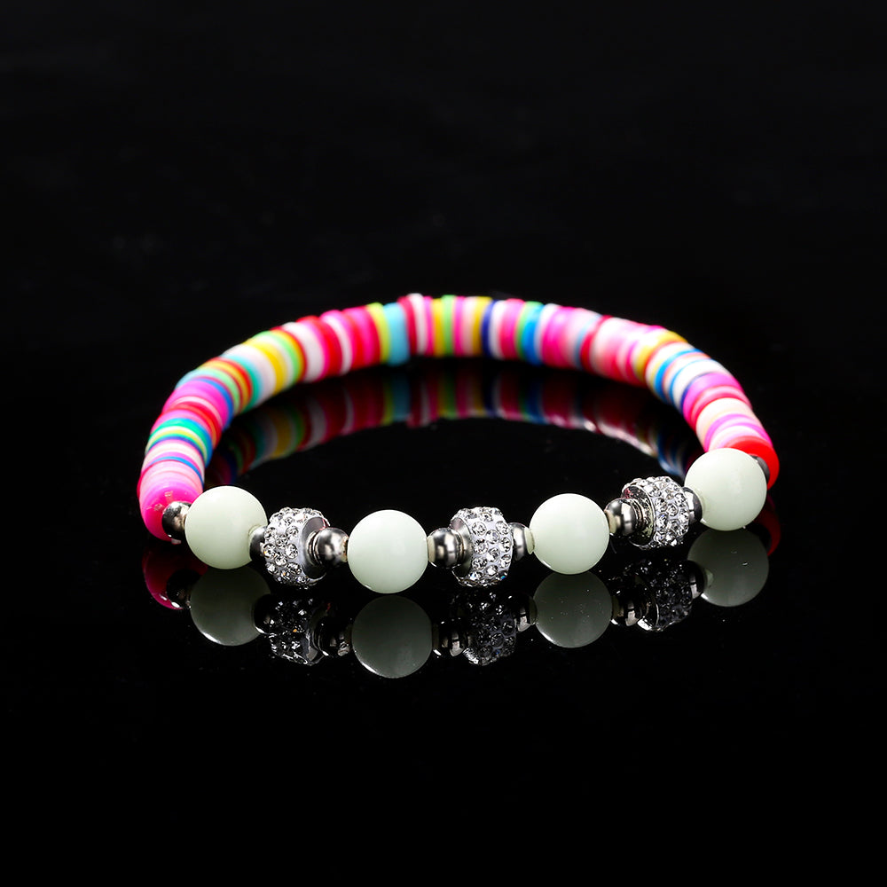 Colorful Soft Pottery Luminous Bead Bracelet
