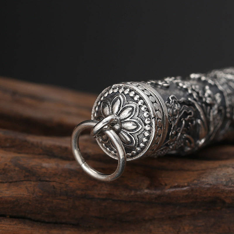S925 Sterling Silver Ornament Tenglong Pattern Niche For A Statue Of The Buddha Pendant