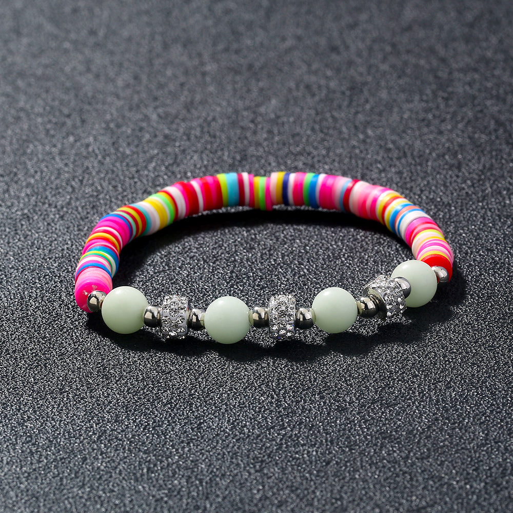 Colorful Soft Pottery Luminous Bead Bracelet