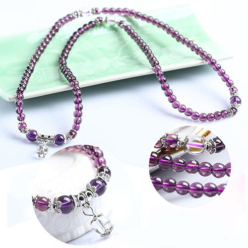2021 Nueva 6mm Piedra de Cristal de Amatista 108 Granos de Rezo Budista Mala Pulsera Collar C6TY