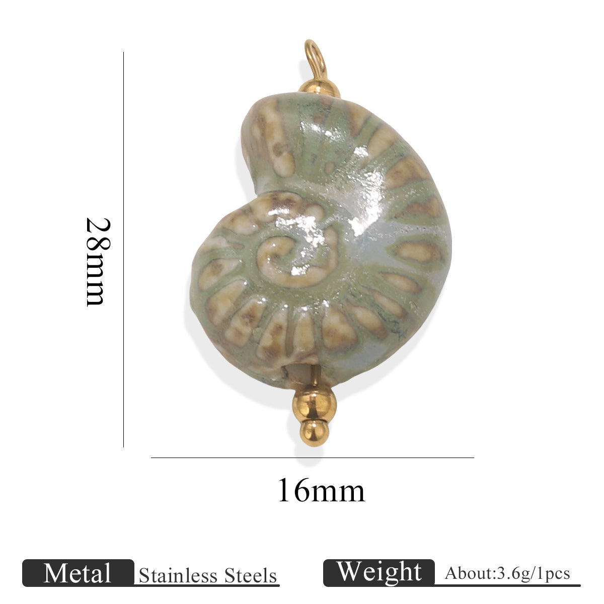 Fashion Vintage Pottery Shell Conch Pendant