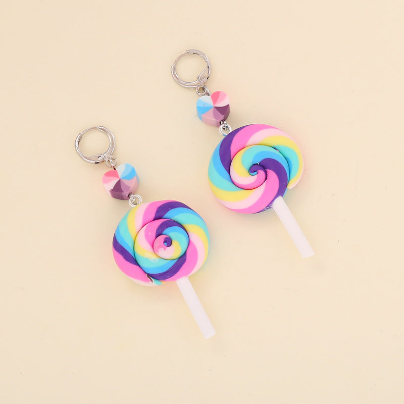 Sime Style Soft Pottery Lollipop Necklace Women