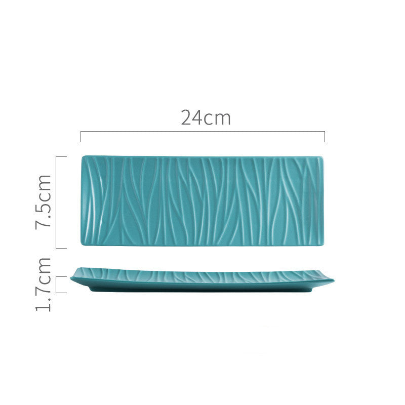 Japanese Creative Sushi Plate Pottery Long Plate