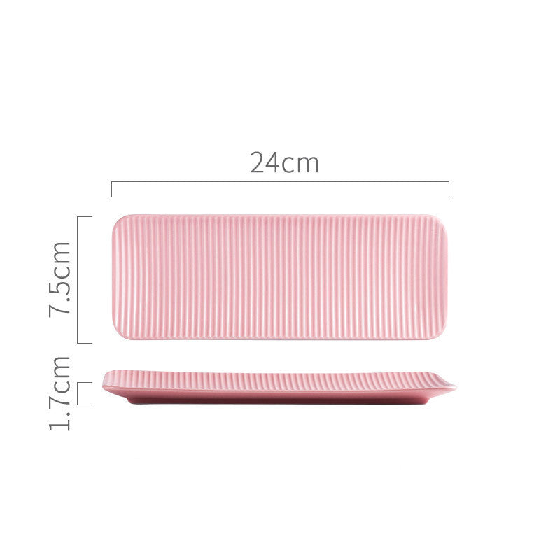 Japanese Creative Sushi Plate Pottery Long Plate