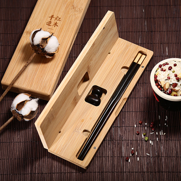 Chinese Mahogany Chopsticks Lettering Solid Wood Box Set Gift Chopsticks Custom Gift Box Wedding Lettering Public Chopsticks Birthday Gift