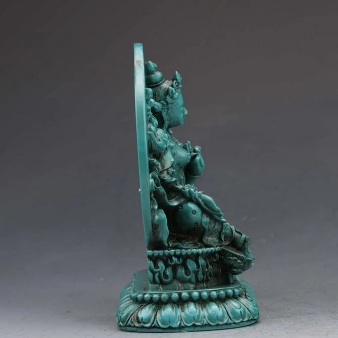 Natural Raw Turquoise Doumu Statue Ornament