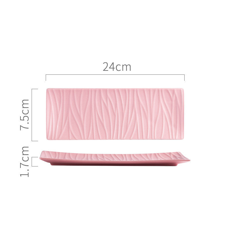 Japanese Creative Sushi Plate Pottery Long Plate