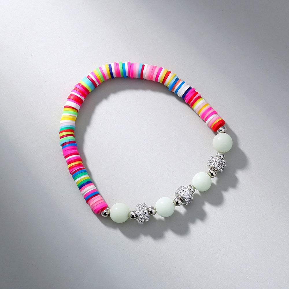 Colorful Soft Pottery Luminous Bead Bracelet