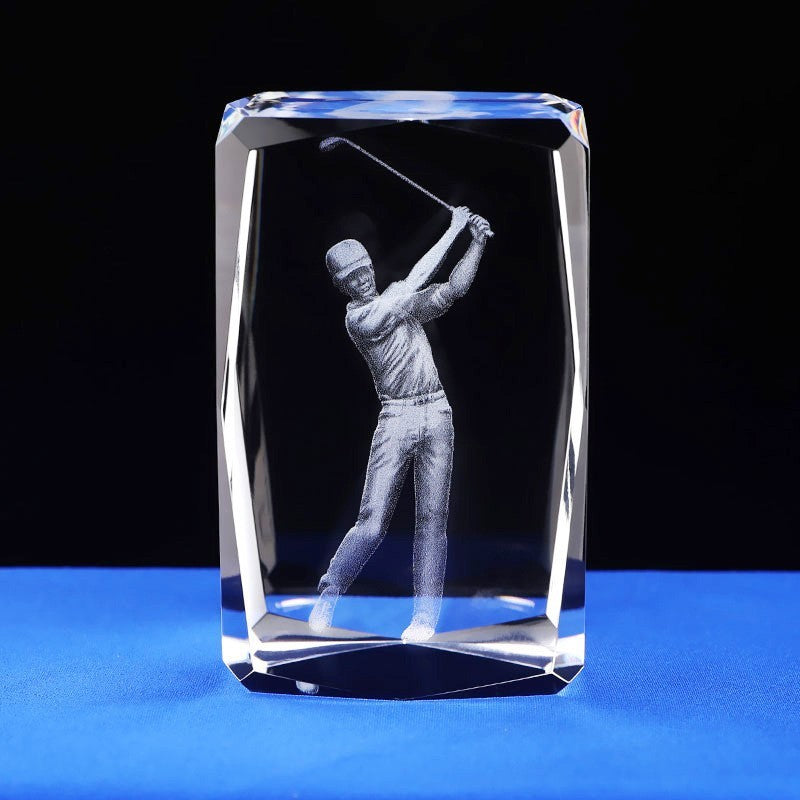 Interior Carving 3D Animal Series Crystal Statue Tourist Souvenir