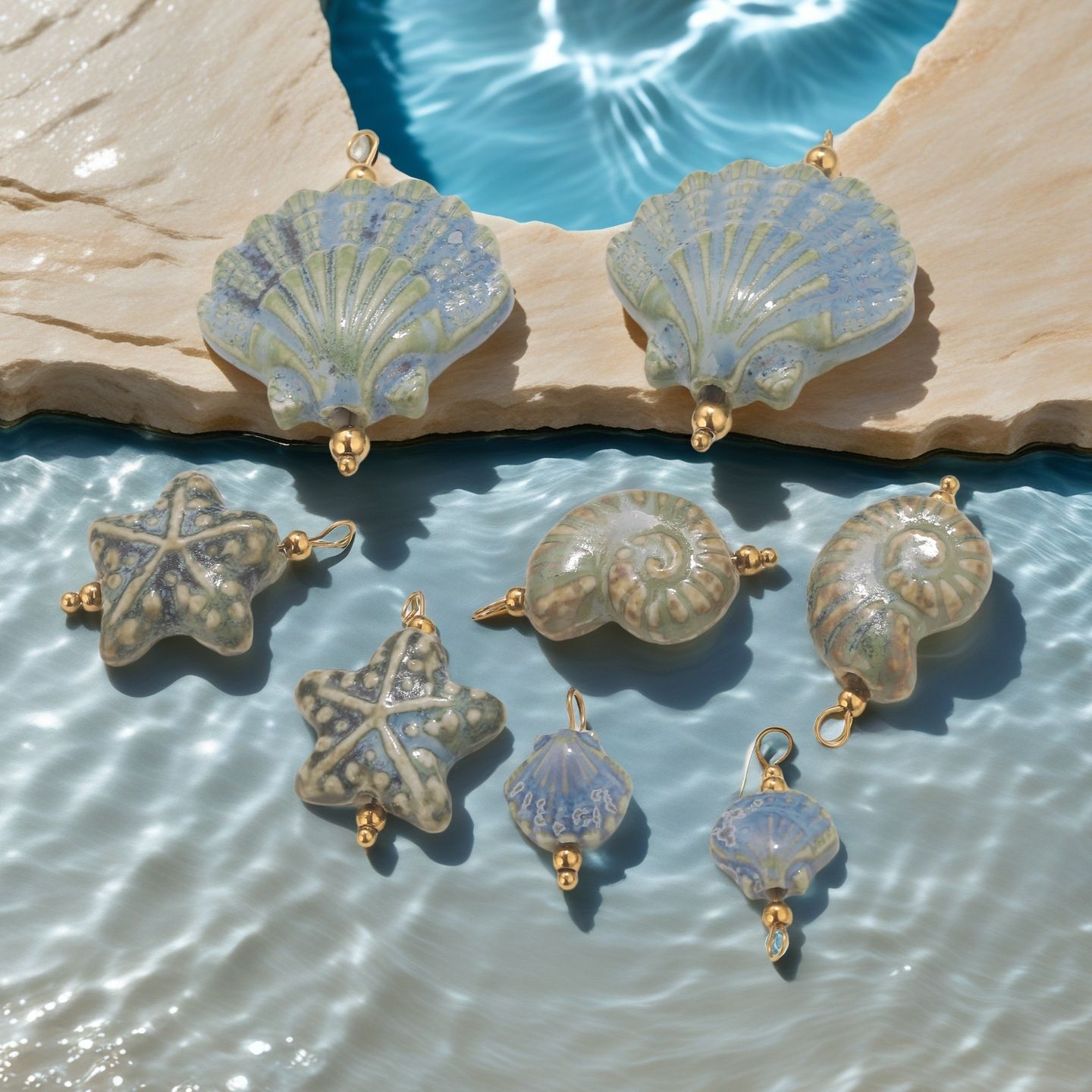 Fashion Vintage Pottery Shell Conch Pendant