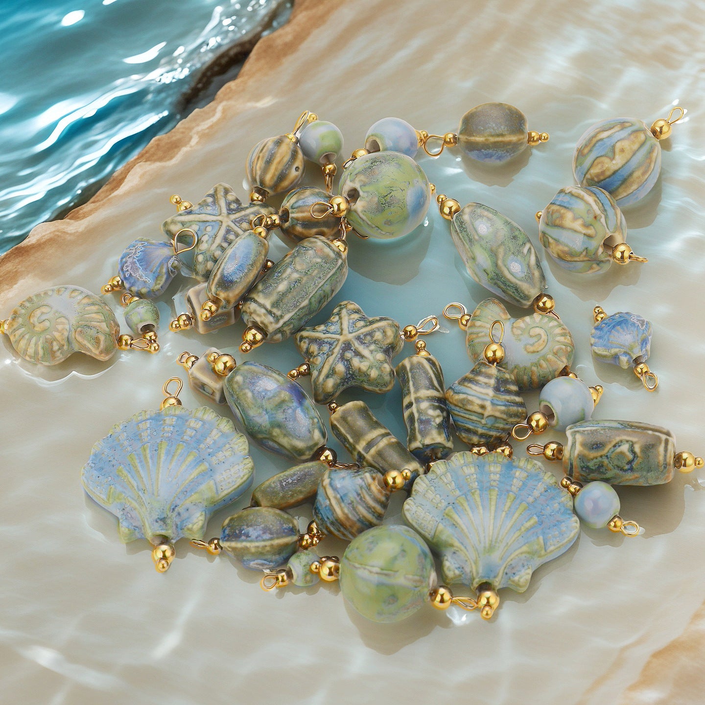 Fashion Vintage Pottery Shell Conch Pendant