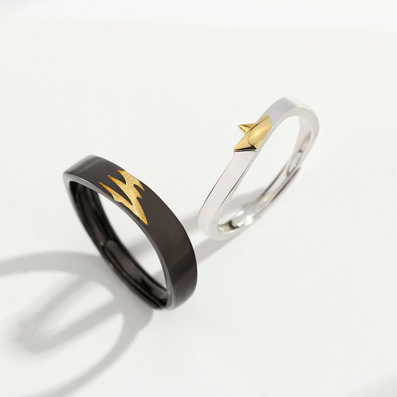 Fashion Retro Ship Reflection Couple Rings