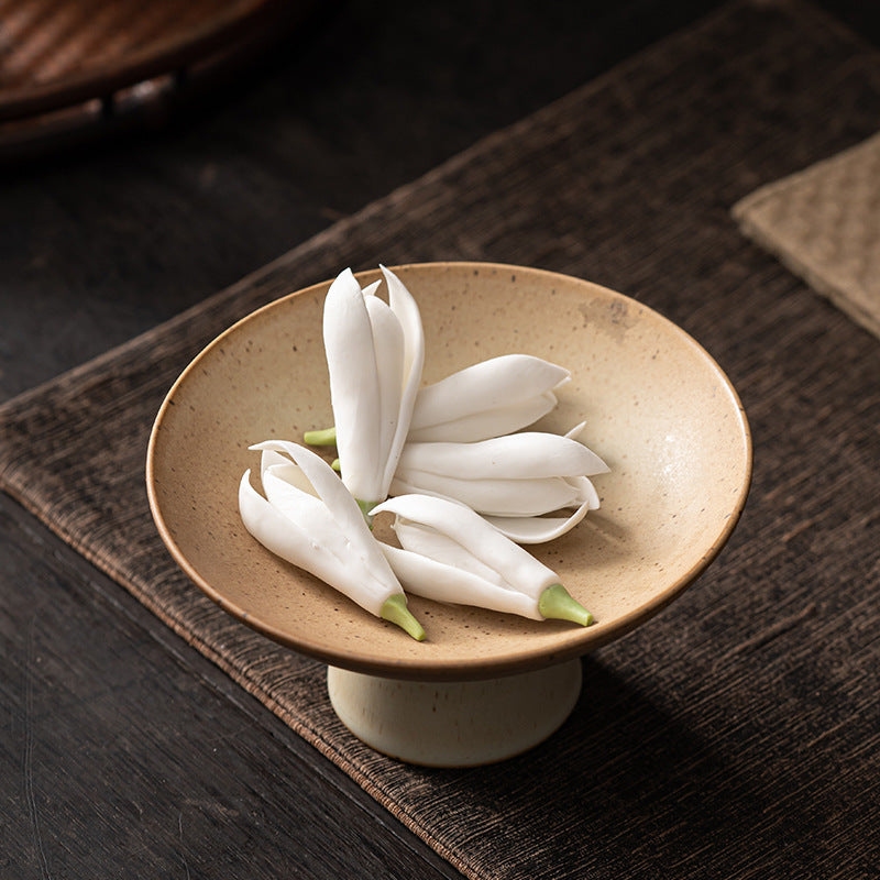 Handmade Ceramic Yulan Magnolia Tea Shelf Pen Holder Pen Holder Tea Set Shelf Tea Ceremony Utensils