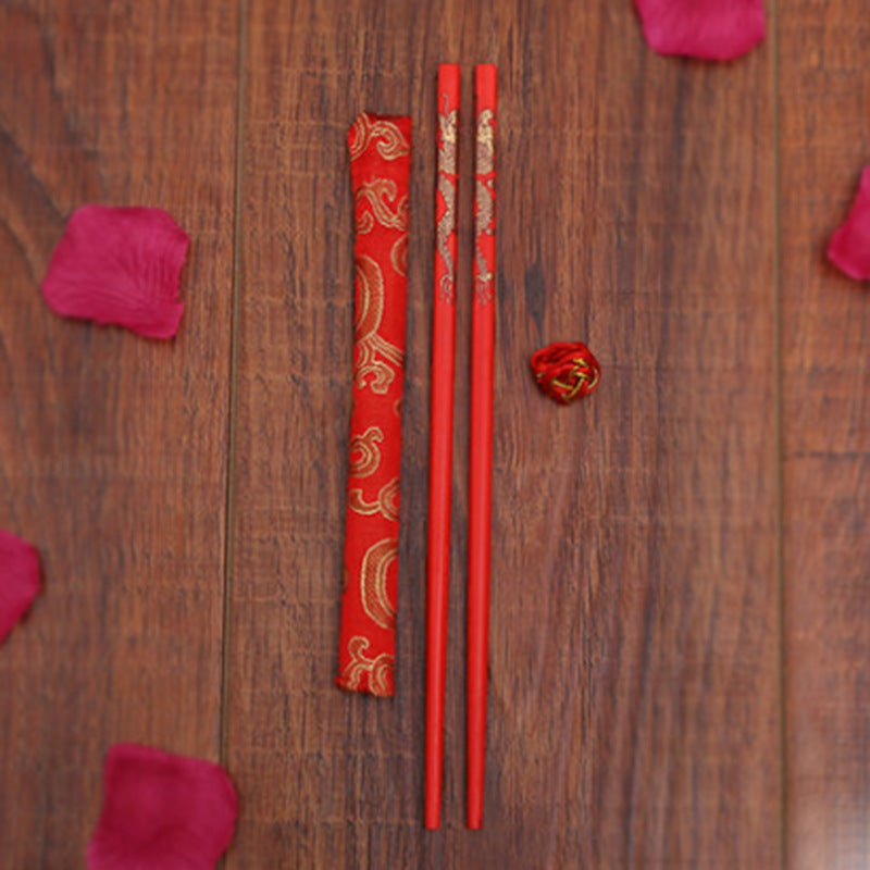 Festive Hi Dragon And Phoenix Chopsticks Wedding Supplies