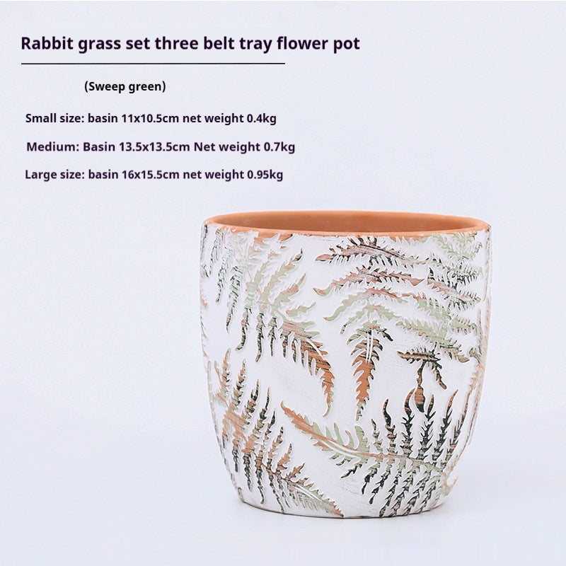 Red Pottery Clay Bohemian Style Succulent Flower Pot