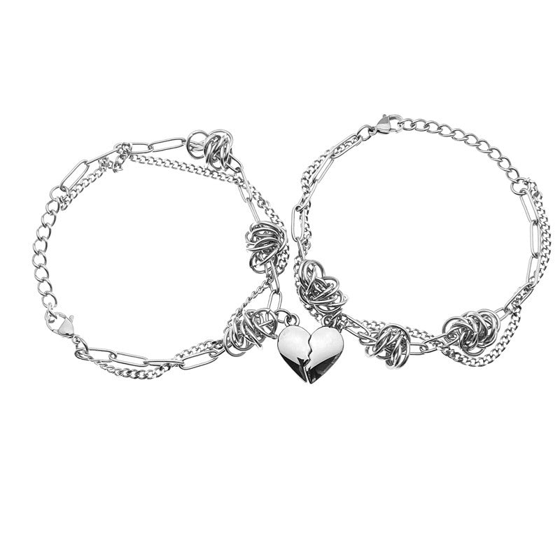 Heartbreaking Girls Attracting Magnets A Pair Of Couple Bracelets