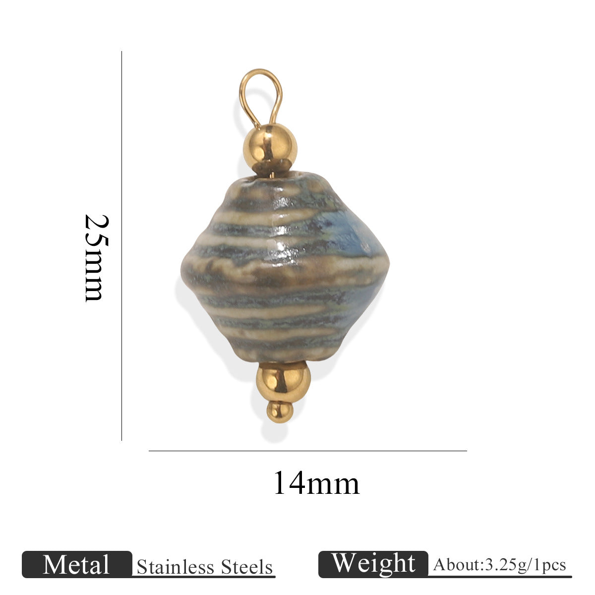 Fashion Vintage Pottery Shell Conch Pendant