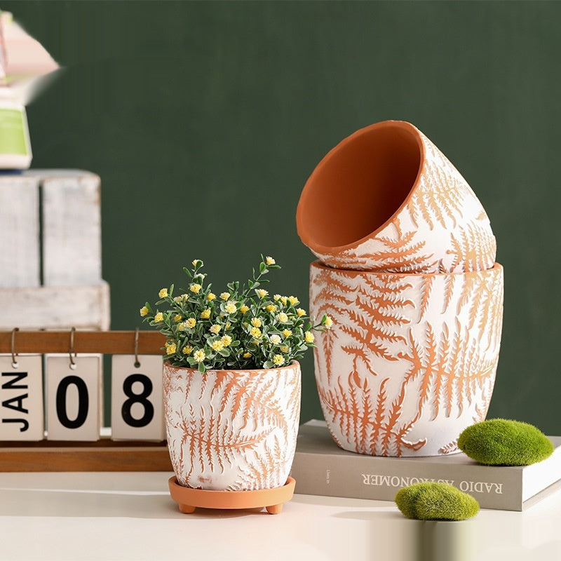 Red Pottery Clay Bohemian Style Succulent Flower Pot