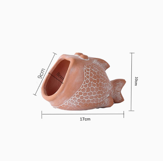 Creative Cartoon Animal Shape Retro Breathable Red Pottery Flowerpot
