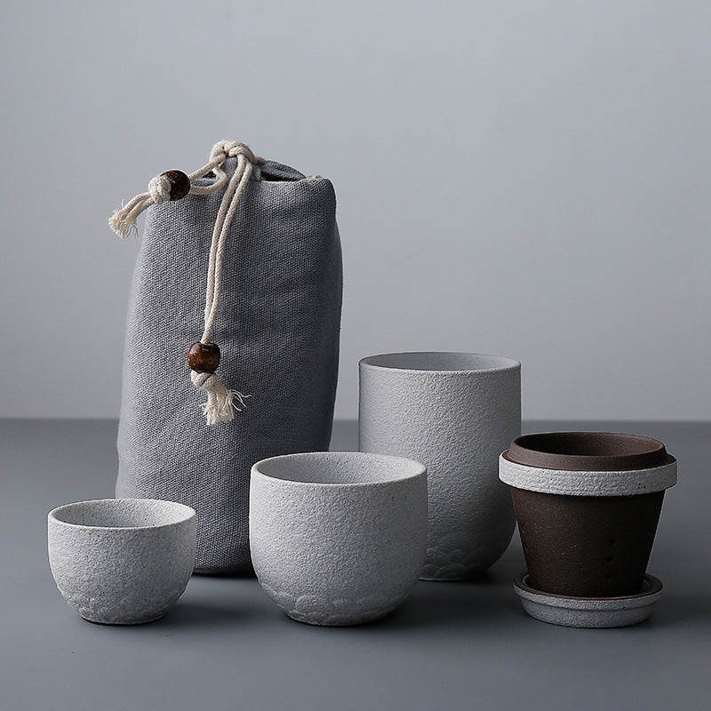 Concentric Kuai Ke Cup Portable Travel Kung Fu Tea Set Ceramic Black Pottery Water Cup Personal Office Tea Cup