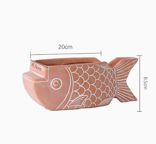 Creative Cartoon Animal Shape Retro Breathable Red Pottery Flowerpot