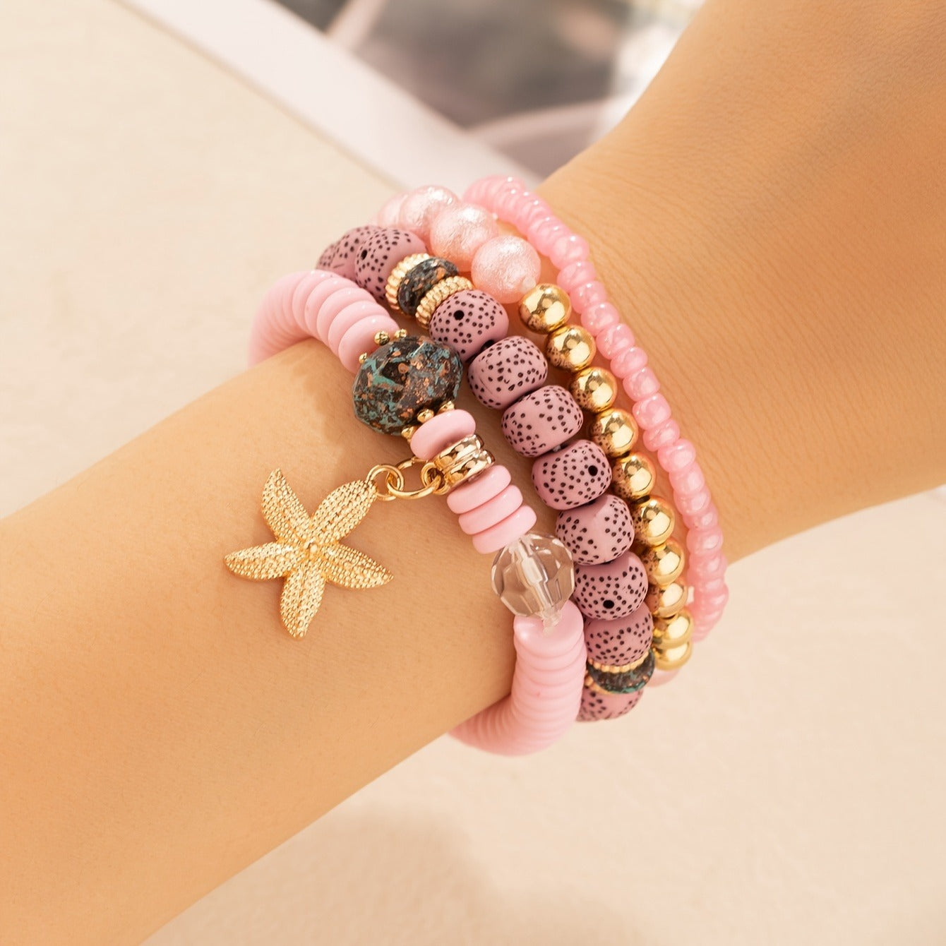 4 PCs Ethnic Pearls Elastic String Xingyue Bodhi