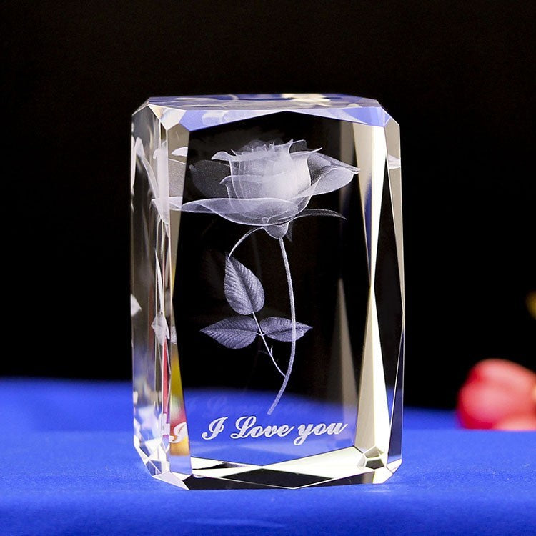 Interior Carving 3D Animal Series Crystal Statue Tourist Souvenir